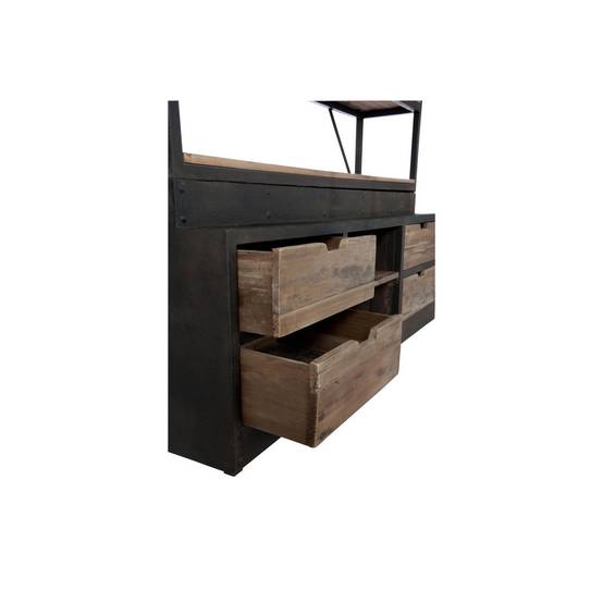Etagère 4 Niveaux "Echelle" 243cm Naturel & Noir - Image 8