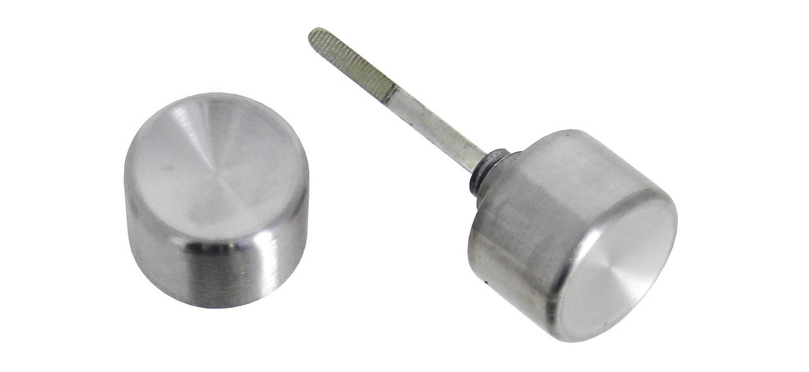 Ensemble à bouton sur plaque horizontale pour clé I finition inox brossé - BRICARD - 2036021 - Image 2