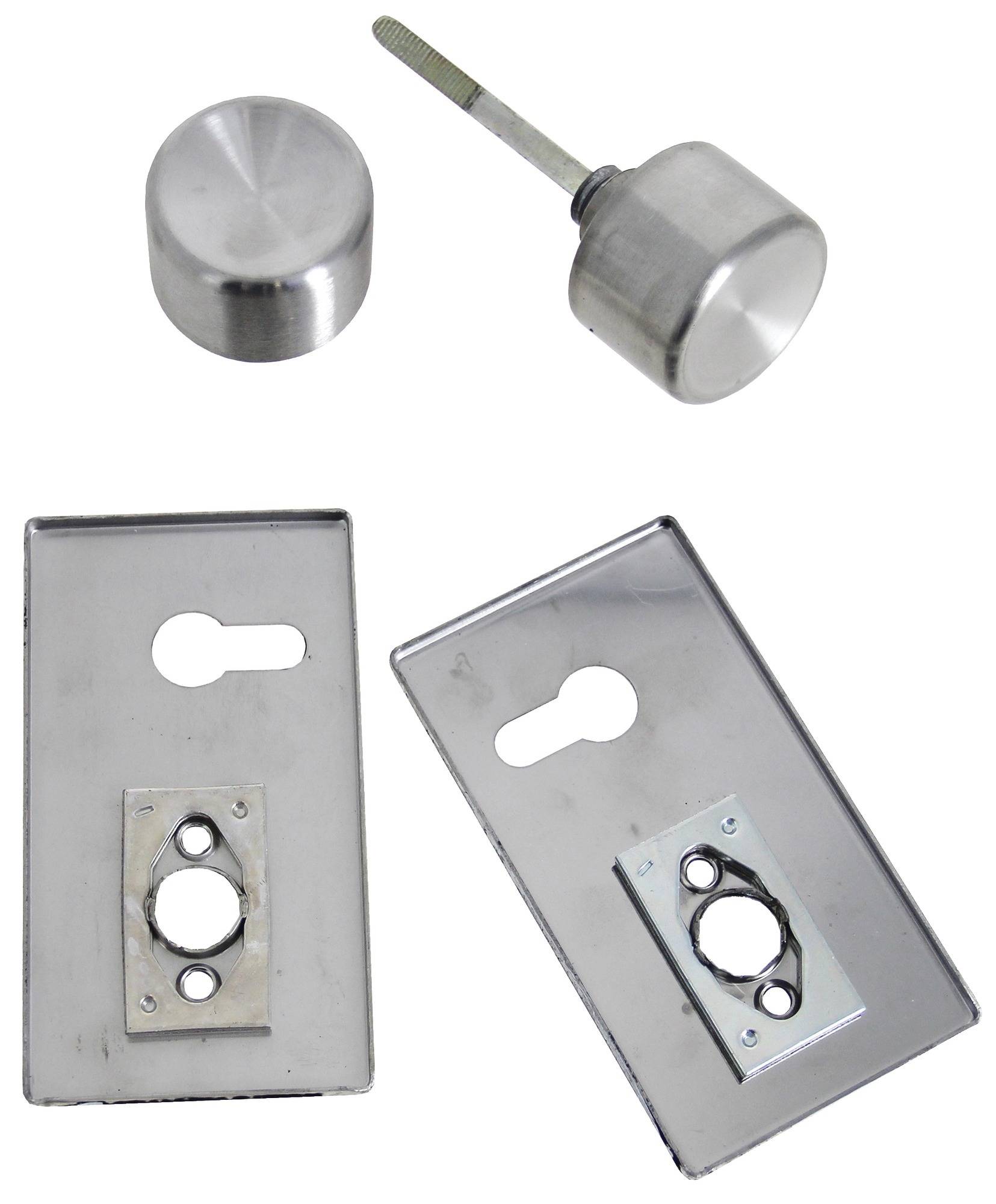 Ensemble à bouton sur plaque horizontale pour clé I finition inox brossé - BRICARD - 2036021 - Image 1