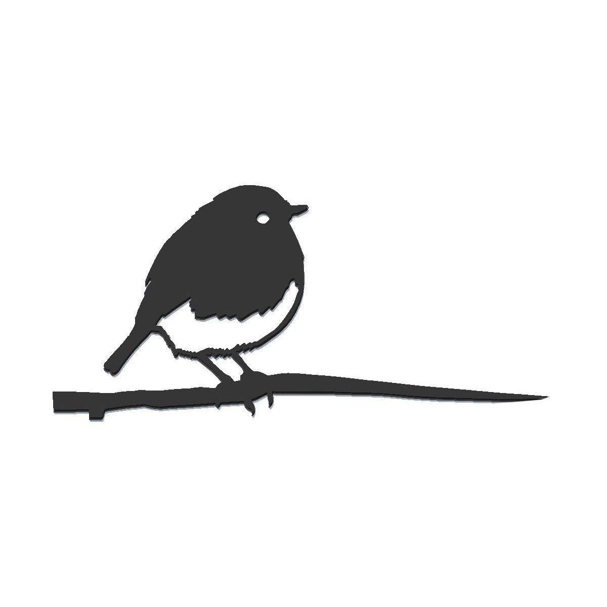 Metalbird - Oiseau à planter rouge gorge en acier corten Hauteur 14cm - Image 1
