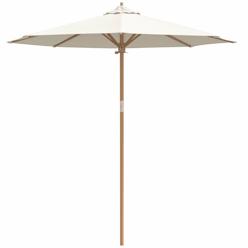 Parasol de jardin | Parasol d'extérieur Blanc crème Ø 270 x 260 cm Bambou Maison Chic - Image 4