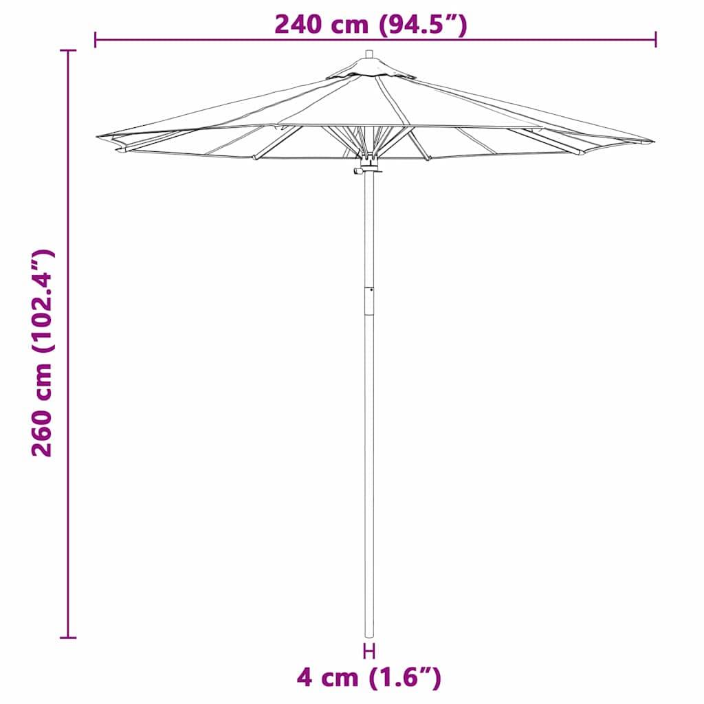 Parasol de jardin | Parasol d'extérieur Blanc crème Ø 270 x 260 cm Bambou Maison Chic - Image 7