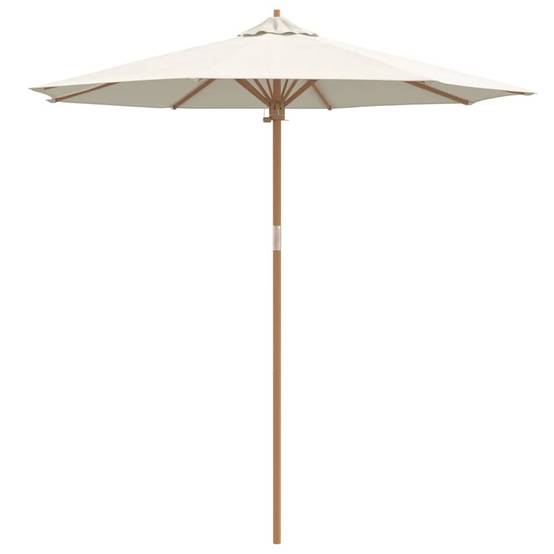 Parasol de jardin | Parasol d'extérieur Blanc crème Ø 270 x 260 cm Bambou Maison Chic - Image 1