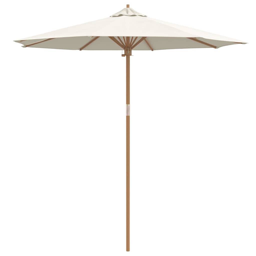 Parasol de jardin | Parasol d'extérieur Blanc crème Ø 270 x 260 cm Bambou Maison Chic - Image 1