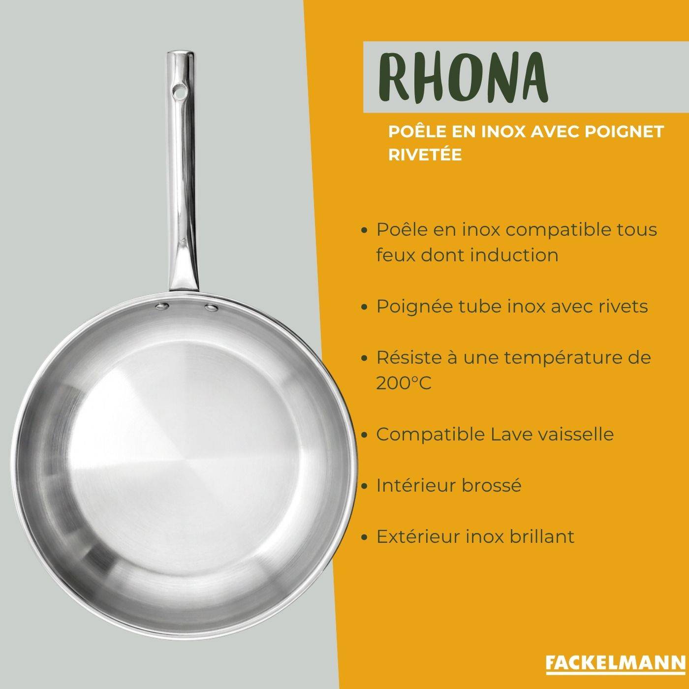 Lot de 2 poêles à frire et 2 couvercles en verre Fackelmann Rhona - Image 3