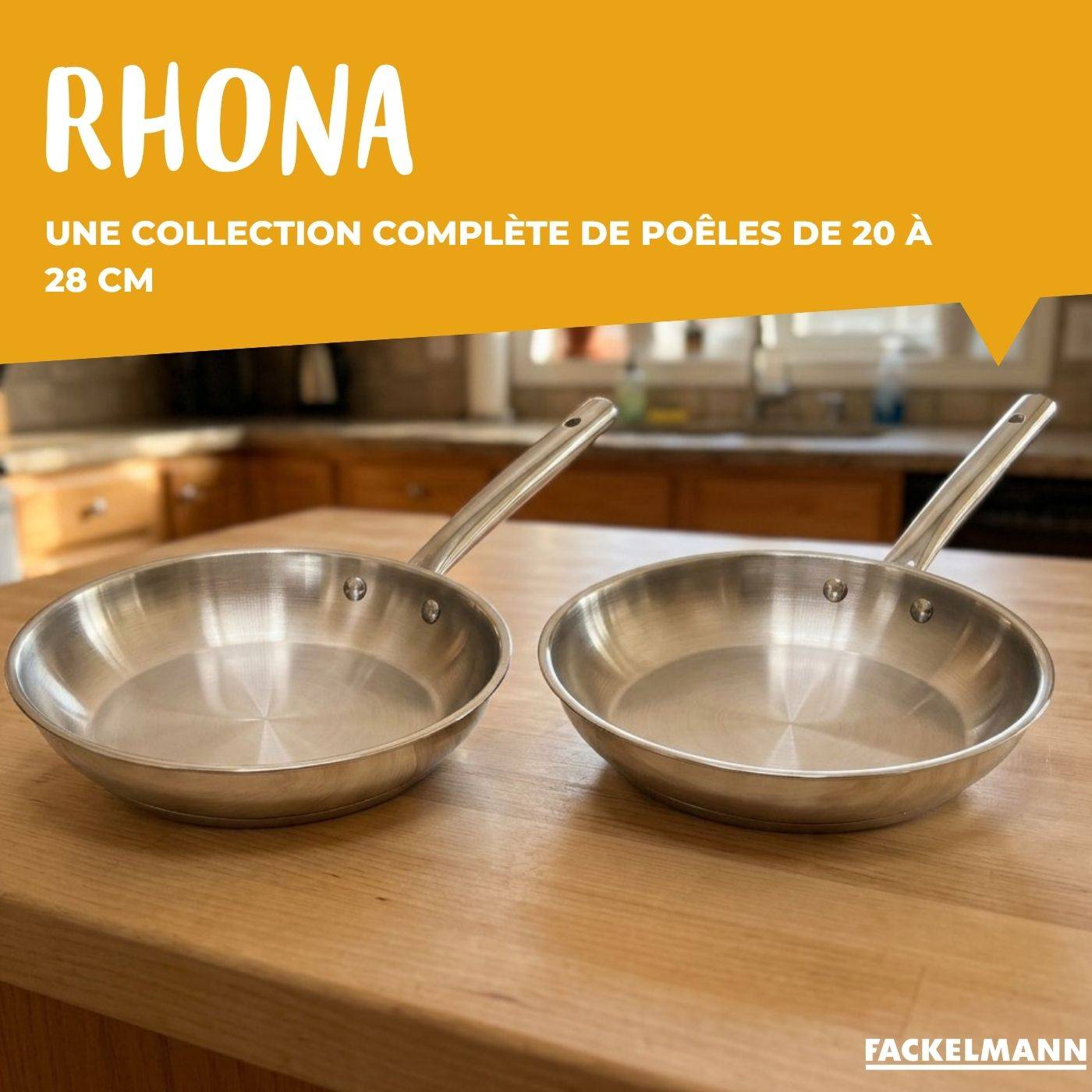 Lot de 2 poêles à frire et 2 couvercles en verre Fackelmann Rhona - Image 5