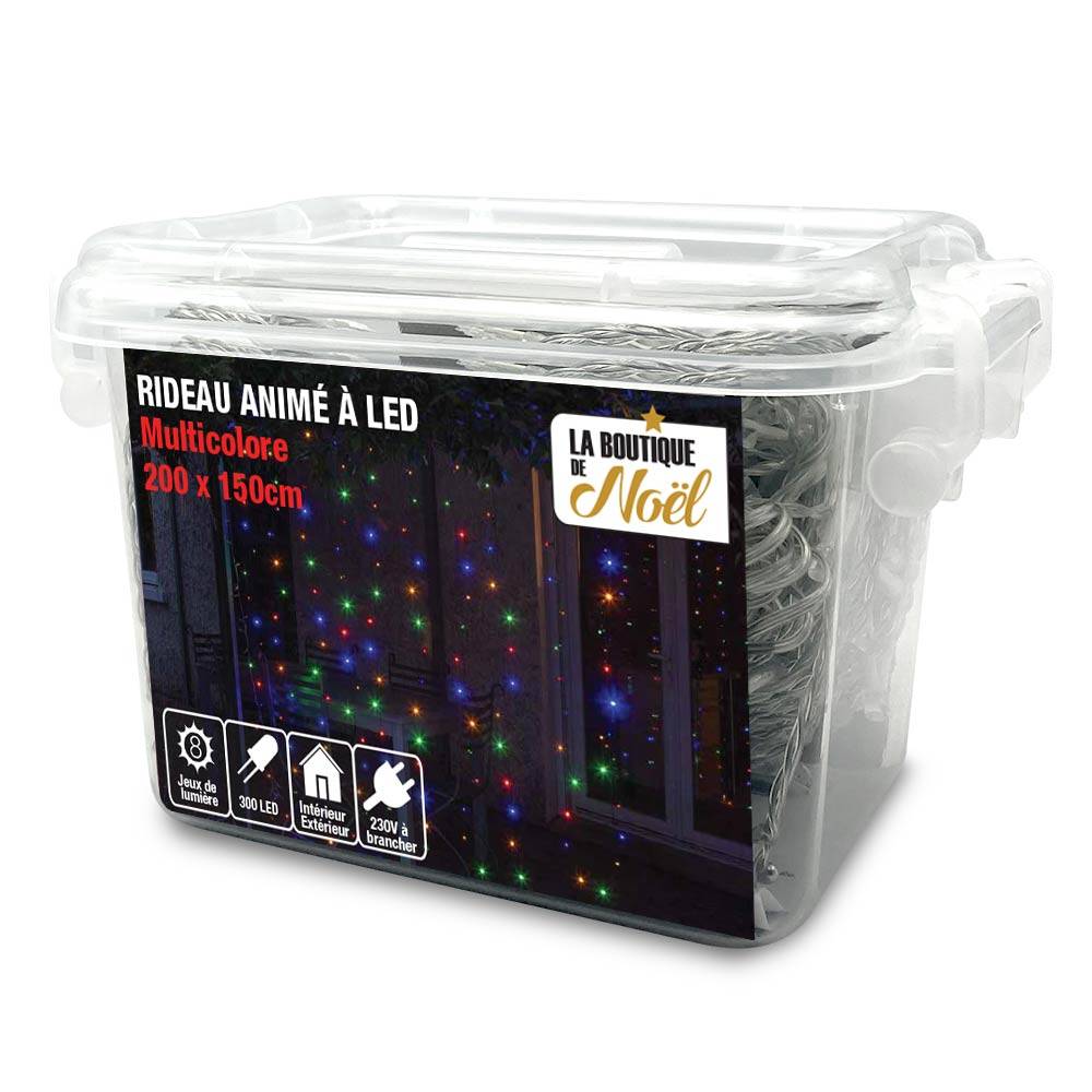 Rideau lumineux électrique à LED 200 x 150 Multicolore - Image 1