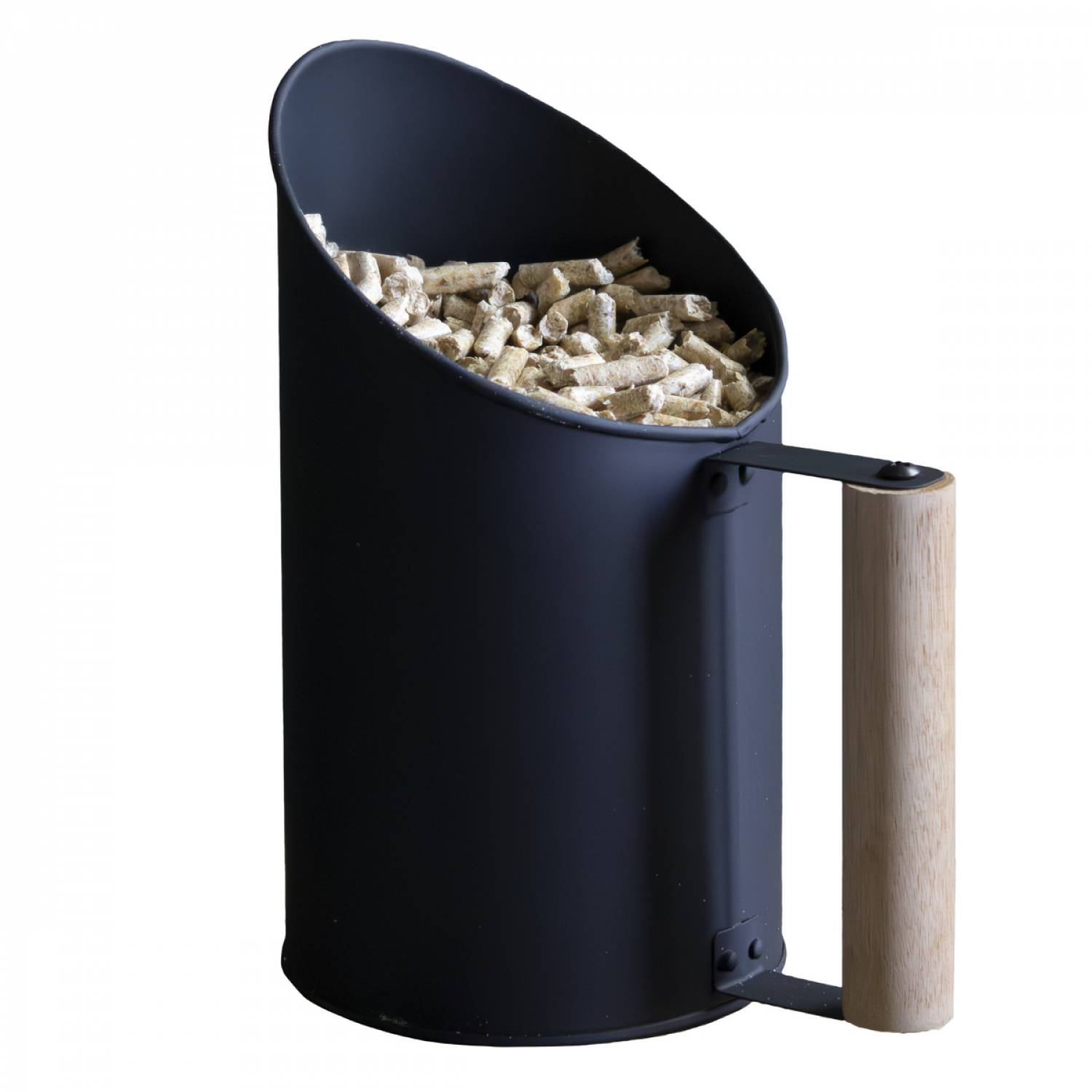 Linxor - Pelle à granulés, pellets en fer de zinc et poignée en bois - 1.5L - Noir - Linxor - Image 1