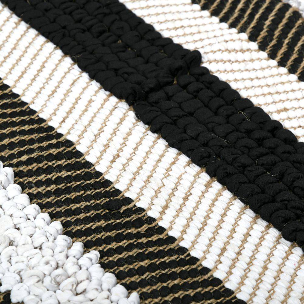 Aubry Gaspard - Tapis à rayures en jute naturelle et coton Zem - Image 2