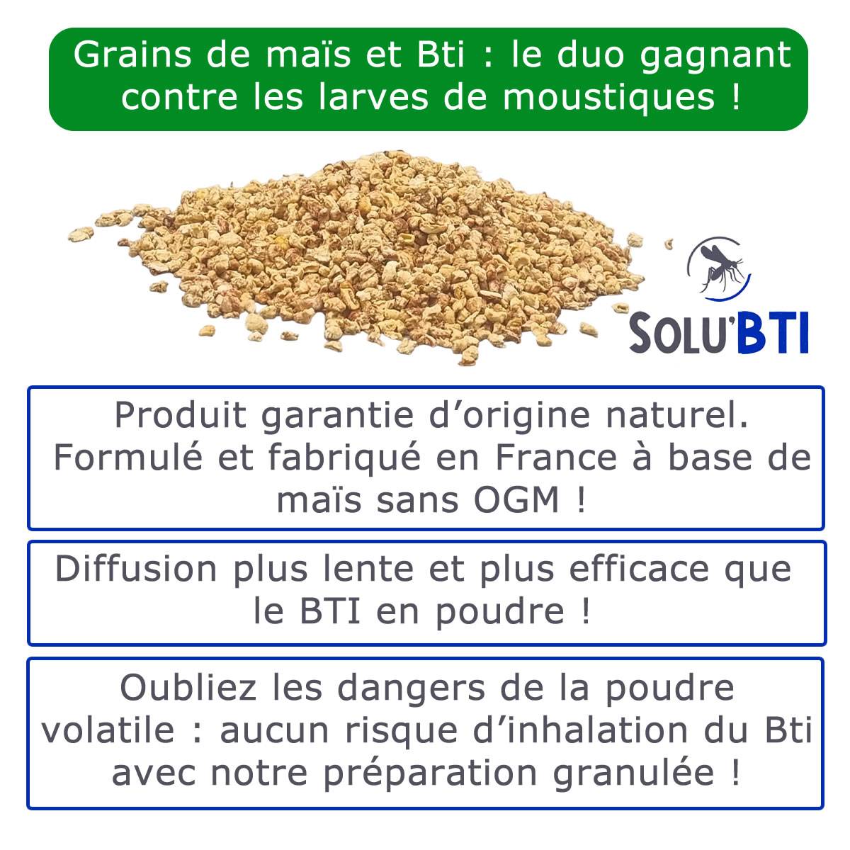 SOLU'BTI - Moustiques - 800 gr de Larvicide Biologique - BTI - Bacillus Thuringiensis - Image 4