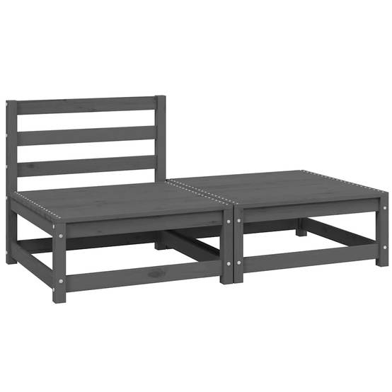 Vidaxl - Salon de jardin 2 pcs gris bois de pin massif vidaXL 805697 - Image 2