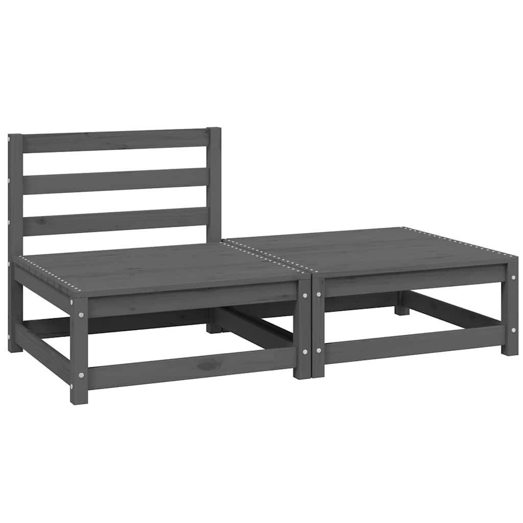 Vidaxl - Salon de jardin 2 pcs gris bois de pin massif vidaXL 805697 - Image 2