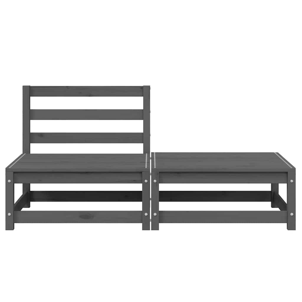 Vidaxl - Salon de jardin 2 pcs gris bois de pin massif vidaXL 805697 - Image 7