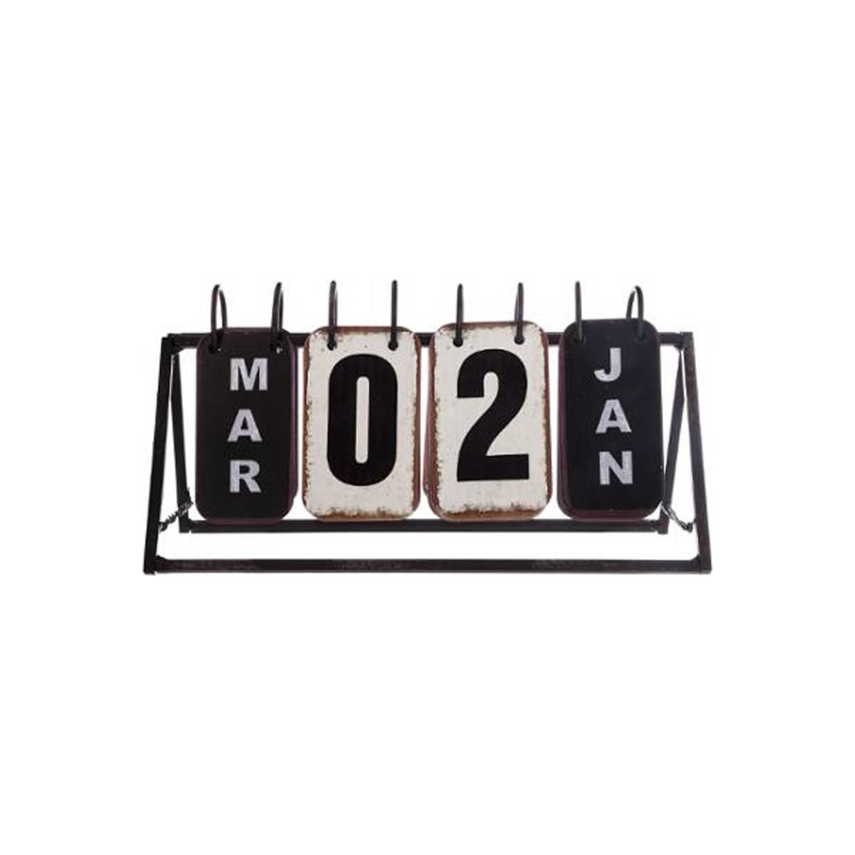Calendrier Vintage en Métal "Perpétuel" 27cm Noir - Image 2