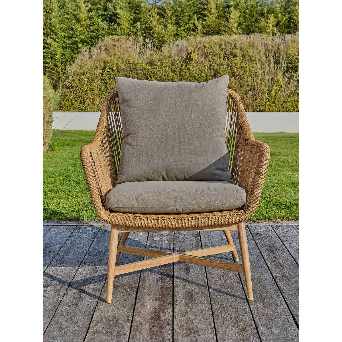 Dcb Garden - Salon de Jardin 5 Places "Palmas" 188cm Naturel & Gris - Image 9