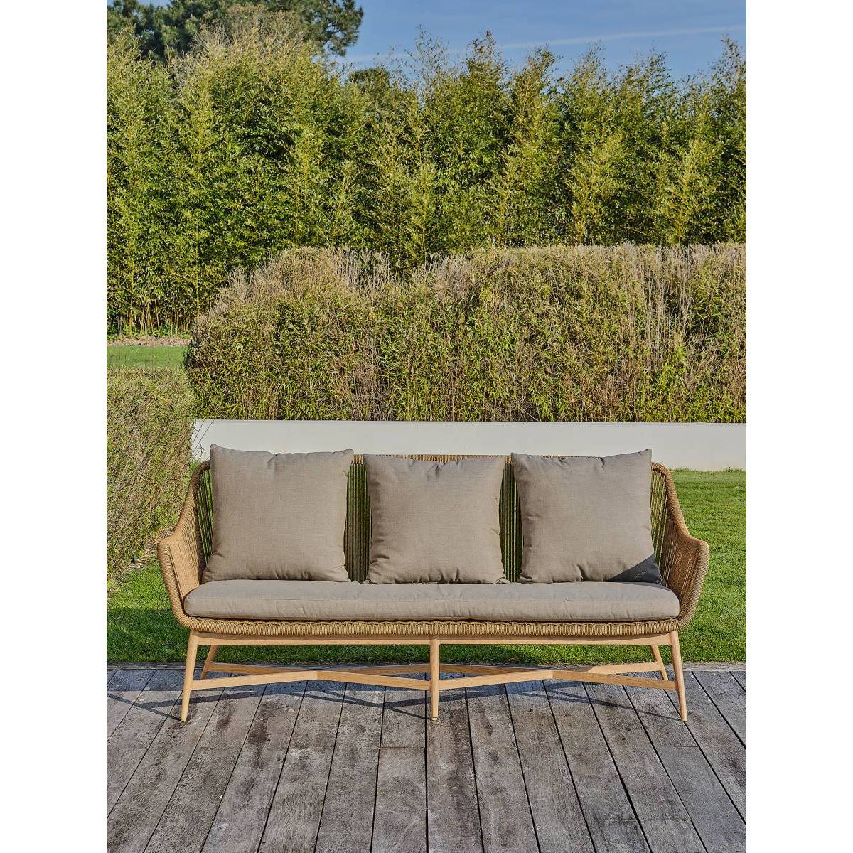 Dcb Garden - Salon de Jardin 5 Places "Palmas" 188cm Naturel & Gris - Image 8