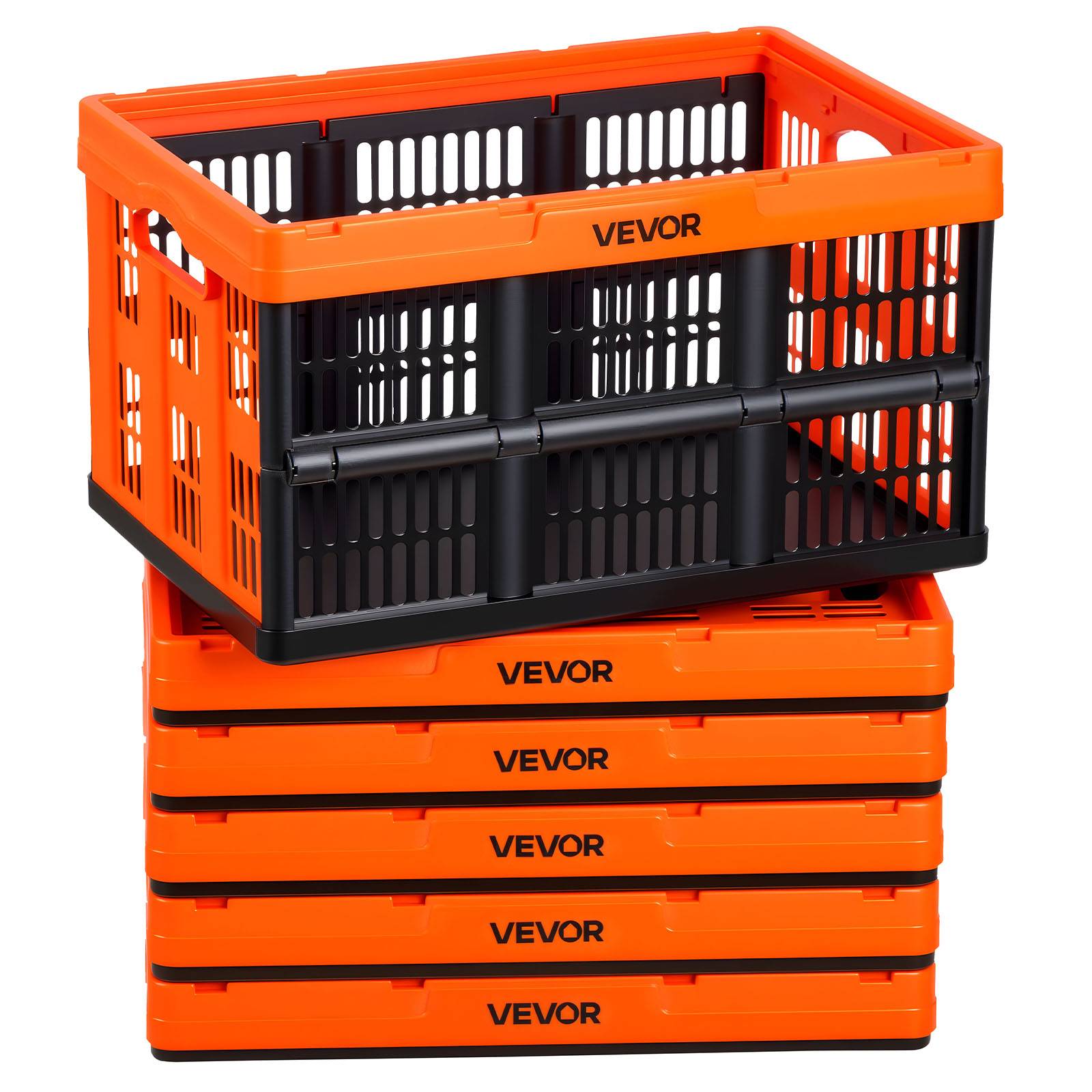 Vevor - Vevor Caisse Plastique Pliable 45 L Lot De 6 Cagette Empilable Rangement Maison