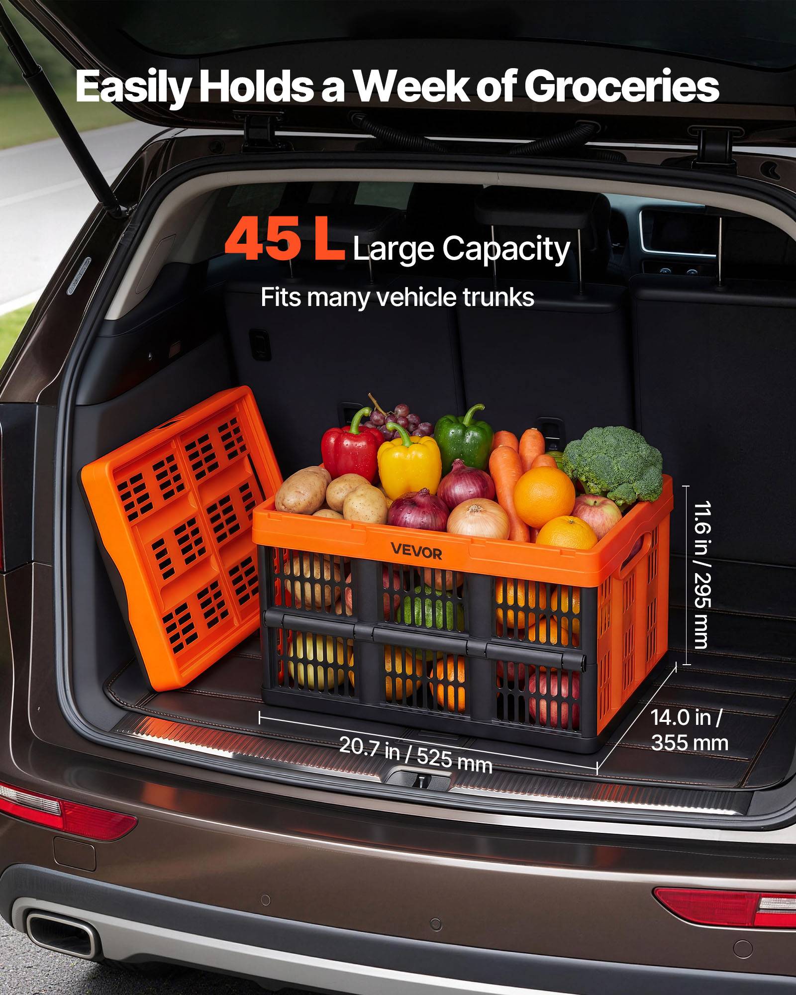 Vevor - Vevor Caisse Plastique Pliable 45 L Lot De 6 Cagette Empilable Rangement Maison - Image 2