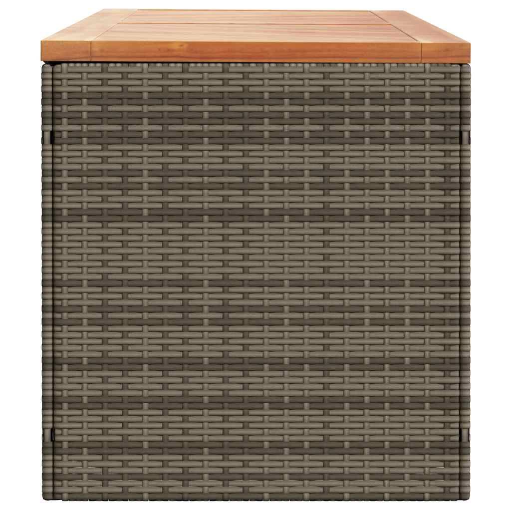 PANGIVO - Coffre de rangement de jardin résine tressée et bois d'acacia gris 220 x 50 x 54 cm - PANGIVO - Image 5
