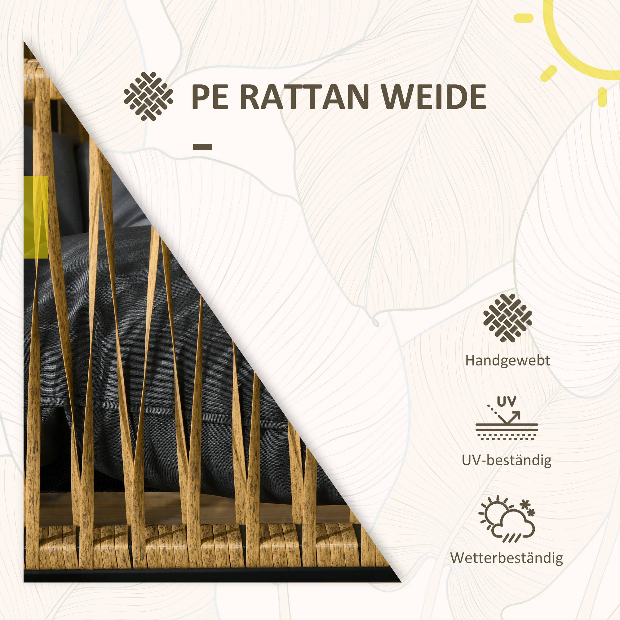 Rotin synthétique 4 pièces – noble, sans entretien, résiste à tout - Image 5