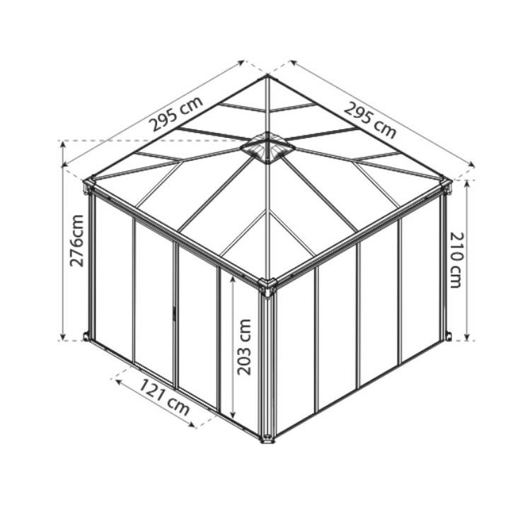 Canopia by Palram - Canopia Tonnelle de jardin fermée Ledro 3X3 Gris - Image 2
