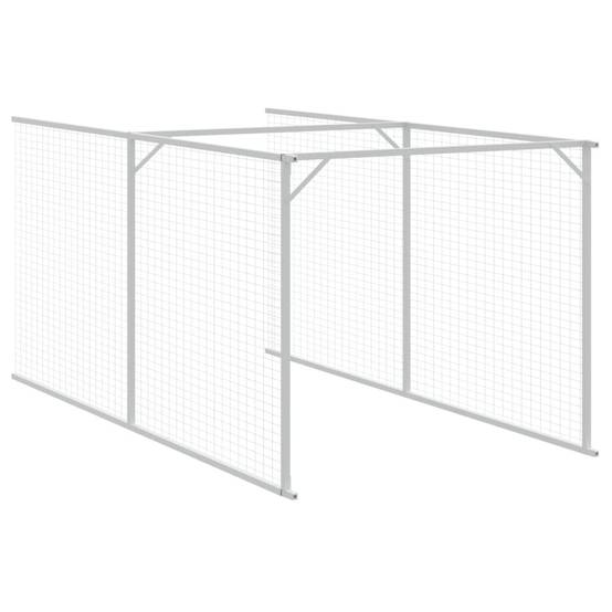 Chenil Niche pour Chien Acier Galvanisé avec Enclos Spacieux et Toit Anthracite - ComfortXL Pet Living - Image 8