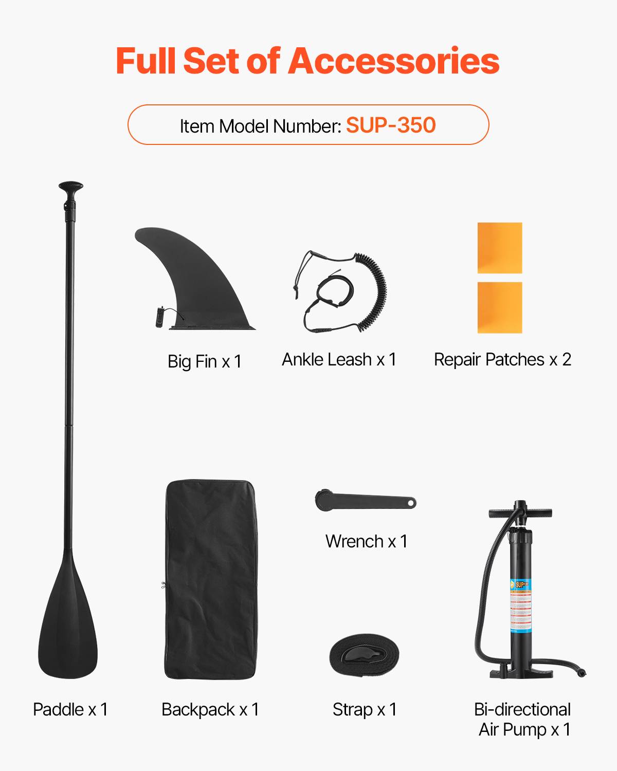 Vevor - VEVOR Paddle gonflable 353,6 cm, ultra-léger, inclus pompe, pagaie, aileron, sac, laisse, pour jeunes et adultes. - Image 7