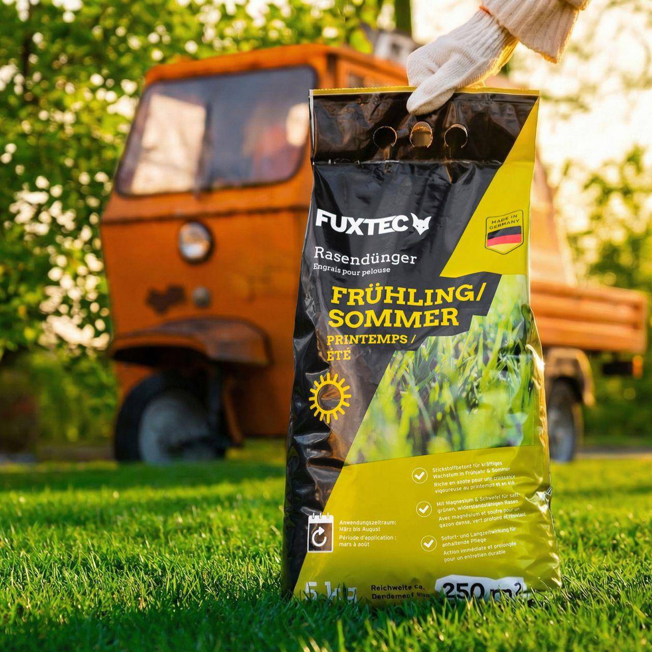 FUXTEC - Engrais gazon printemps été FUXTEC FX-RDFS10 NPK organo-minéral avec magnésium et soufre 10 kg 2x5kg - Image 3