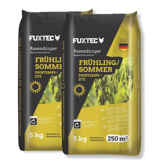 FUXTEC - Engrais gazon printemps été FUXTEC FX-RDFS10 NPK organo-minéral avec magnésium et soufre 10 kg 2x5kg - Image 1