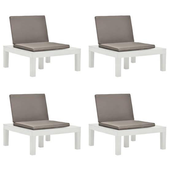 ComfortXL - Lot de 4 Chaises Salon de Jardin Plastique Résistant avec Coussins Assise et Dossier Inclus Blanc – ComfortXL Outdoor Living - Image 1