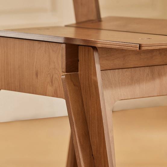 Chaise Confortable en Bois avec Structure à Tenon et Mortaise Marron HFST01-BR - Image 8