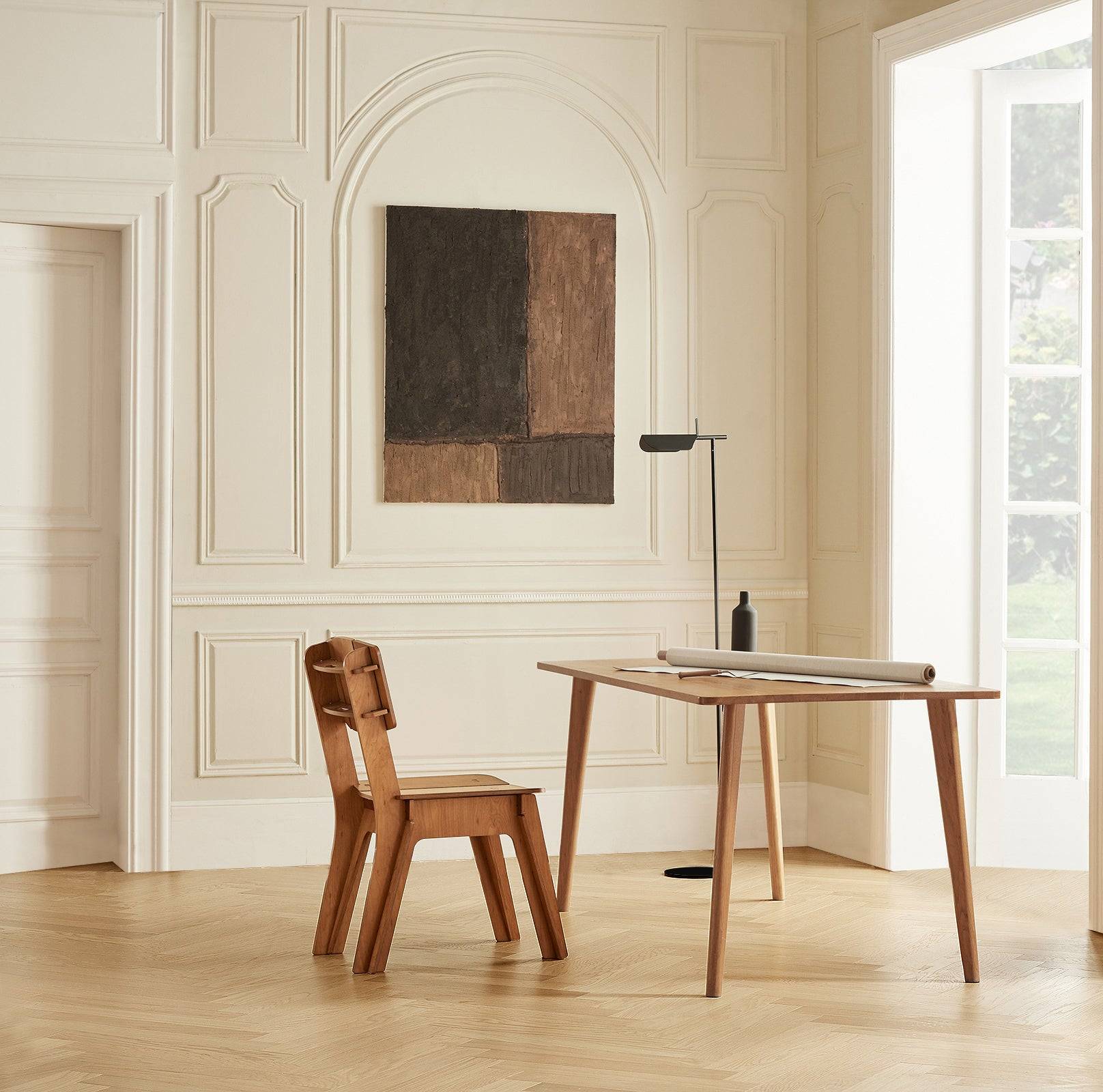 Chaise Confortable en Bois avec Structure à Tenon et Mortaise Marron HFST01-BR - Image 10