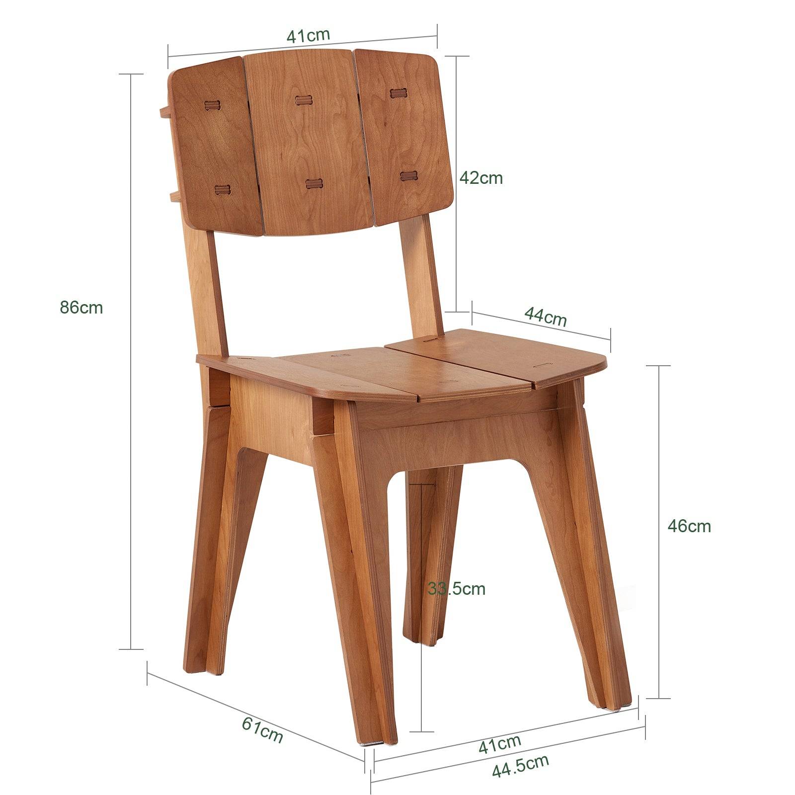 Chaise Confortable en Bois avec Structure à Tenon et Mortaise Marron HFST01-BR - Image 3