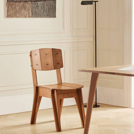Chaise Confortable en Bois avec Structure à Tenon et Mortaise Marron HFST01-BR - Image 2