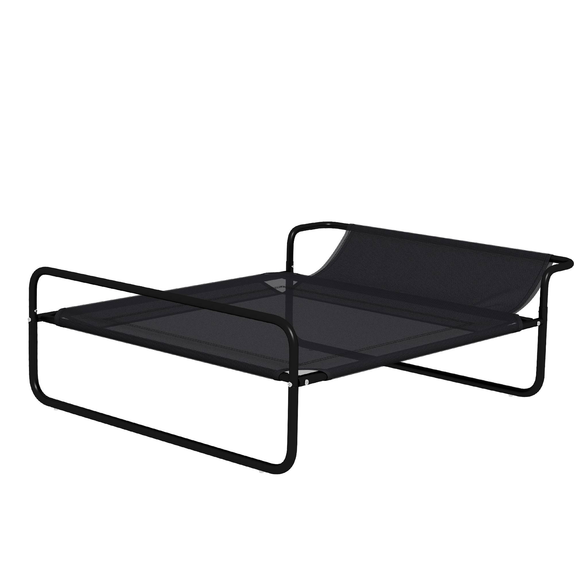 Lit surélevé chien Textilène extérieur intérieur rafraîchissant 91x69cm noir - ComfortXL Outdoor Living - Image 2