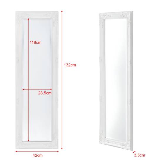 Helloshop26 - Miroir mural 132 x 42 x 3,5 cm blanc - Image 3