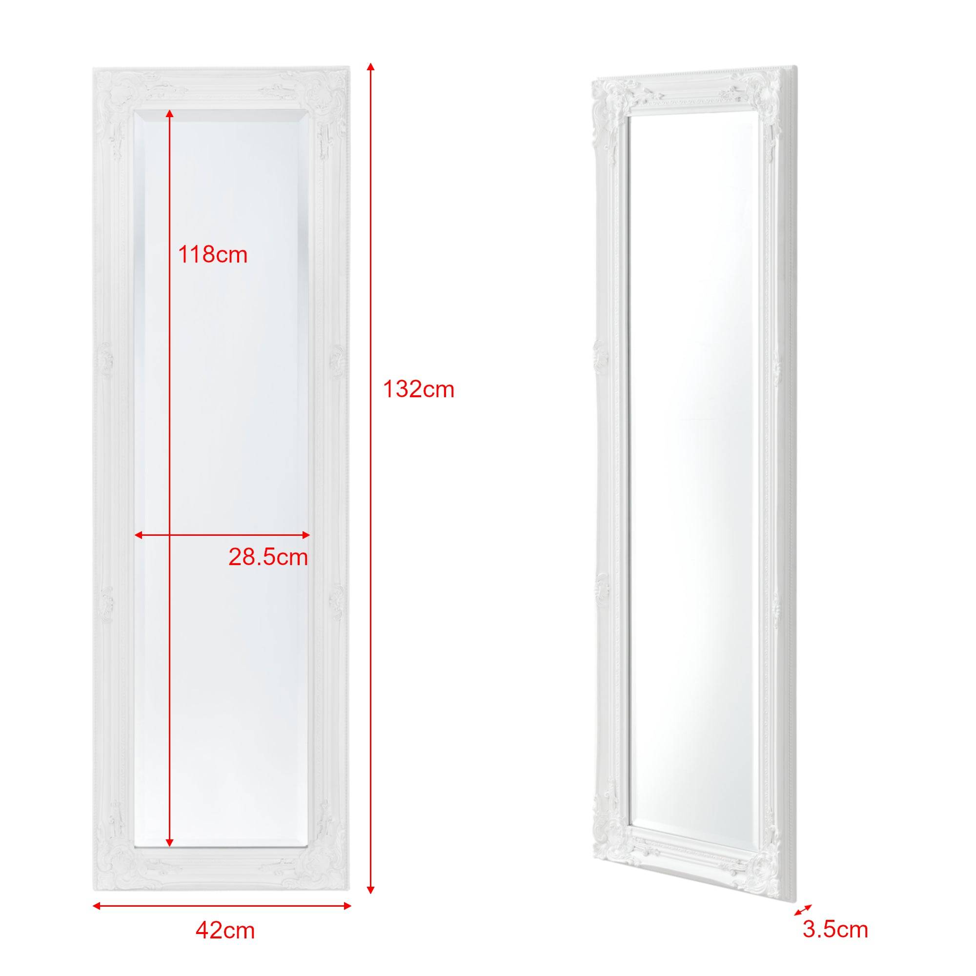 Helloshop26 - Miroir mural 132 x 42 x 3,5 cm blanc - Image 3
