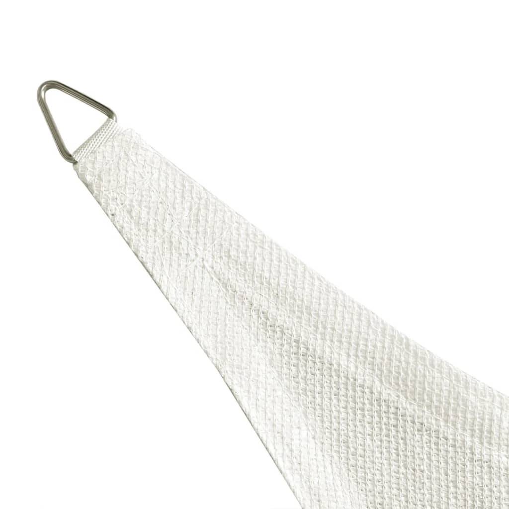 Helloshop26 - Voile toile d'ombrage parasol PEHD triangulaire 5 x 5 x 5 m blanc - Image 3