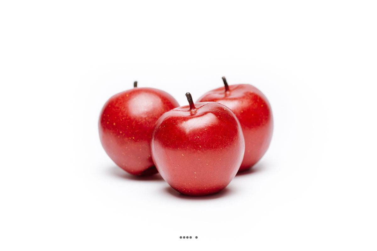 Artificielles - Pomme artificielle Rouge en lot de 3 en Plastique soufflé D 80 mm - Image 1