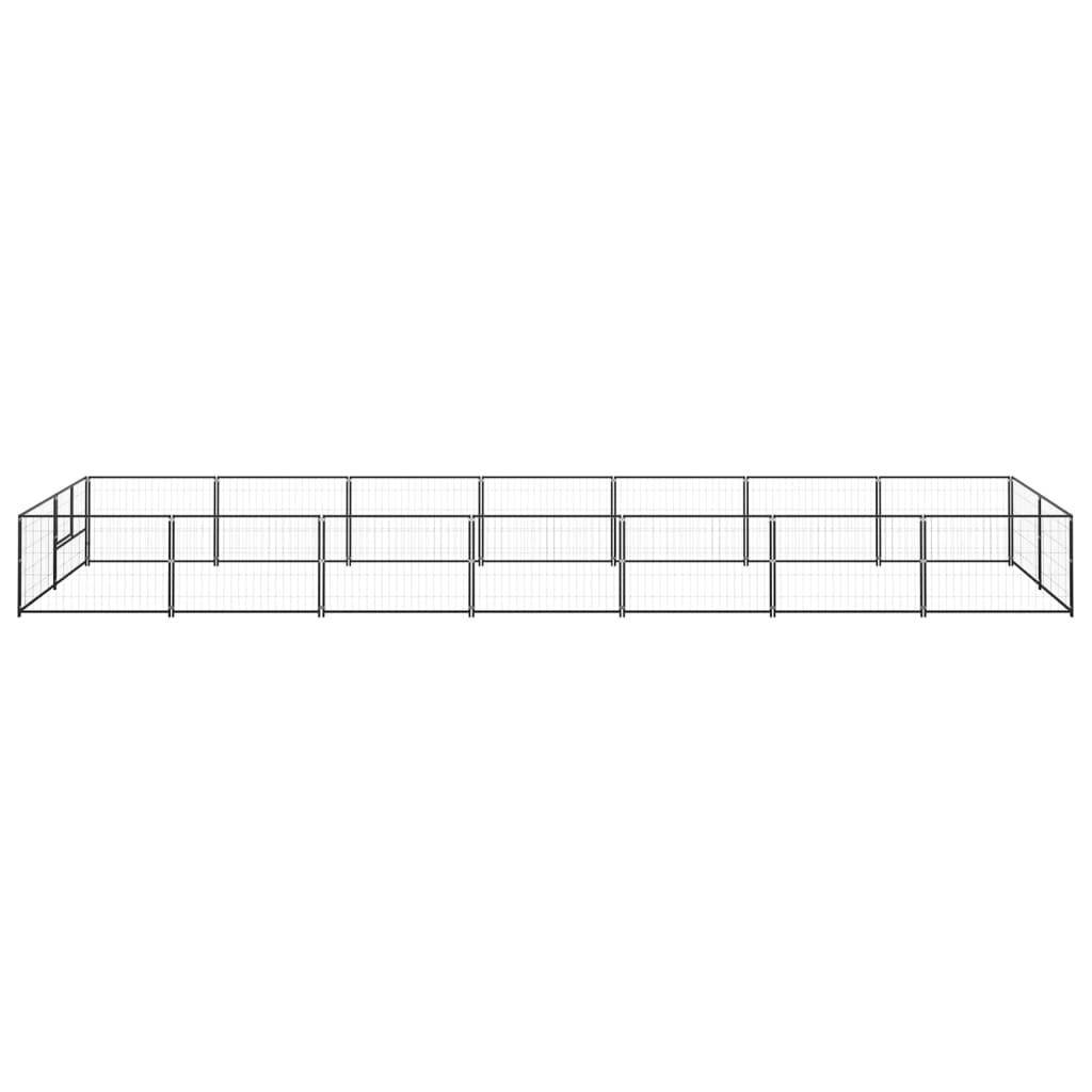 Helloshop26 - Chenil extérieur cage enclos parc animaux chien noir 14 m² acier - Image 3