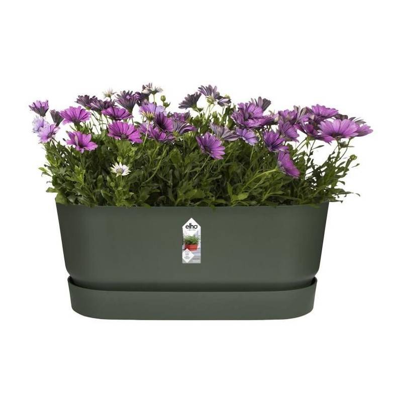 Elho - Planteur Ovale Greenville - Plastique - Avec Roulettes - ø60 - Leaf Green - Image 3