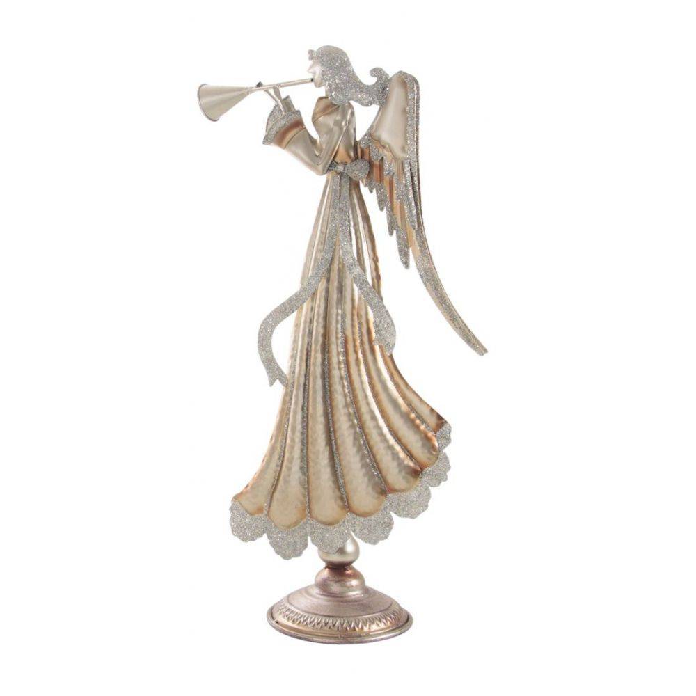 Aubry Gaspard - Statuette ange en métal doré et paillettes - Image 2