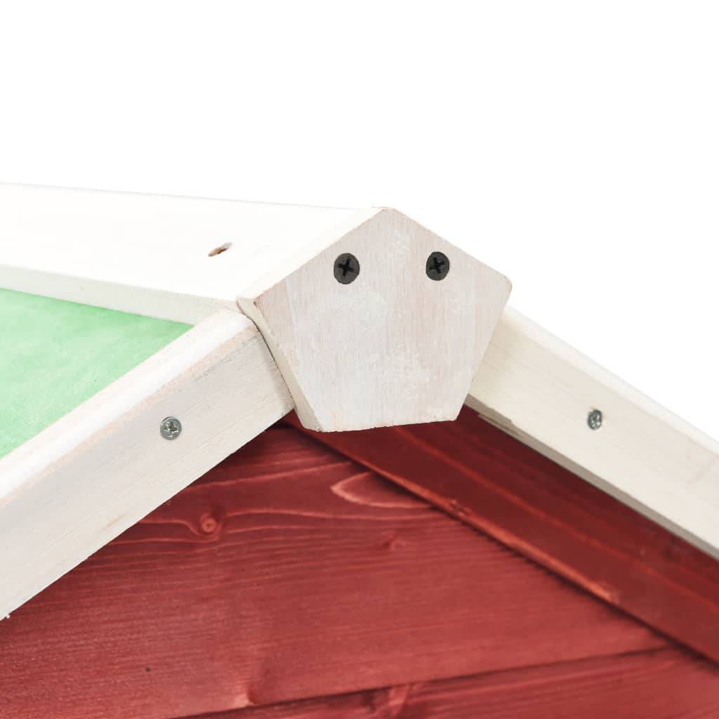 Clapier à lapins 2 niveaux bois de sapin avec enclos Rouge et Blanc – ComfortXL Outdoor Living - Image 8