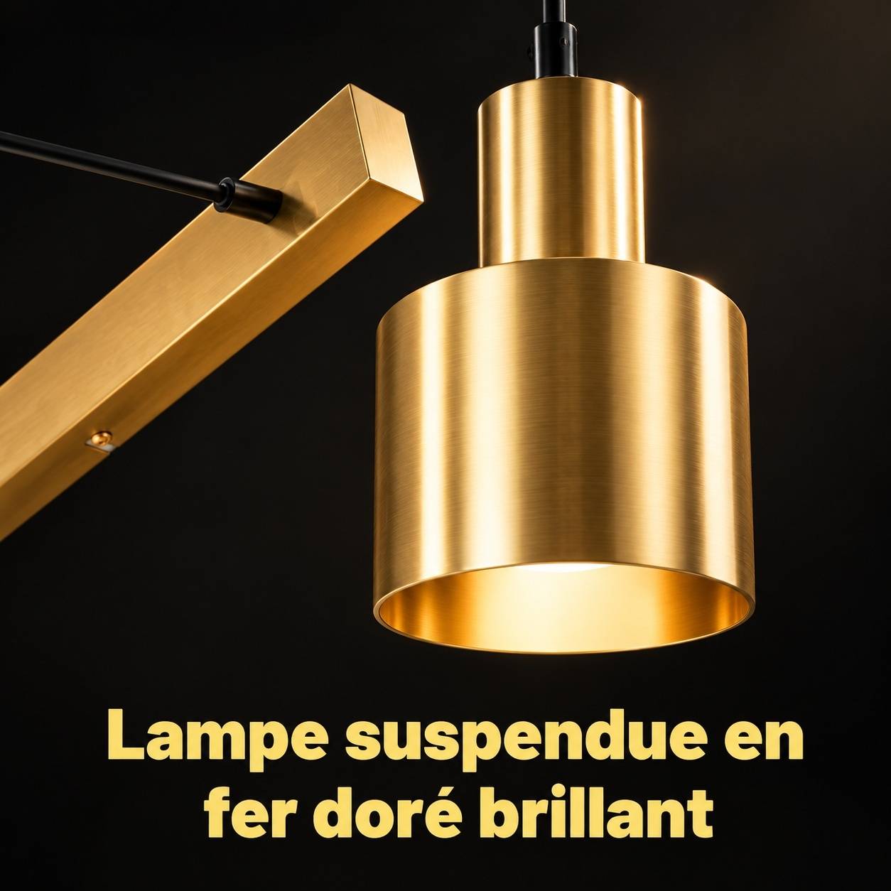 Lustre Moderne Métal Doré 3 Ampoules E27 Pendentif - Image 4
