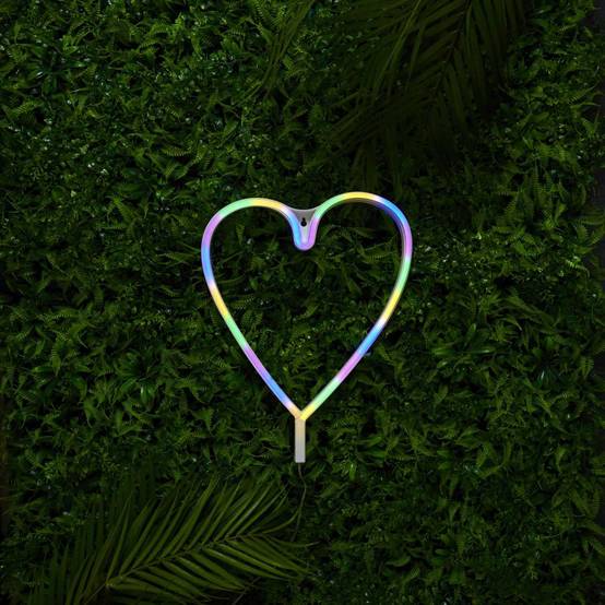 The Home Deco Factory - Lampe LED Effet Néon "Cœur" 30cm Multicolore - Image 4