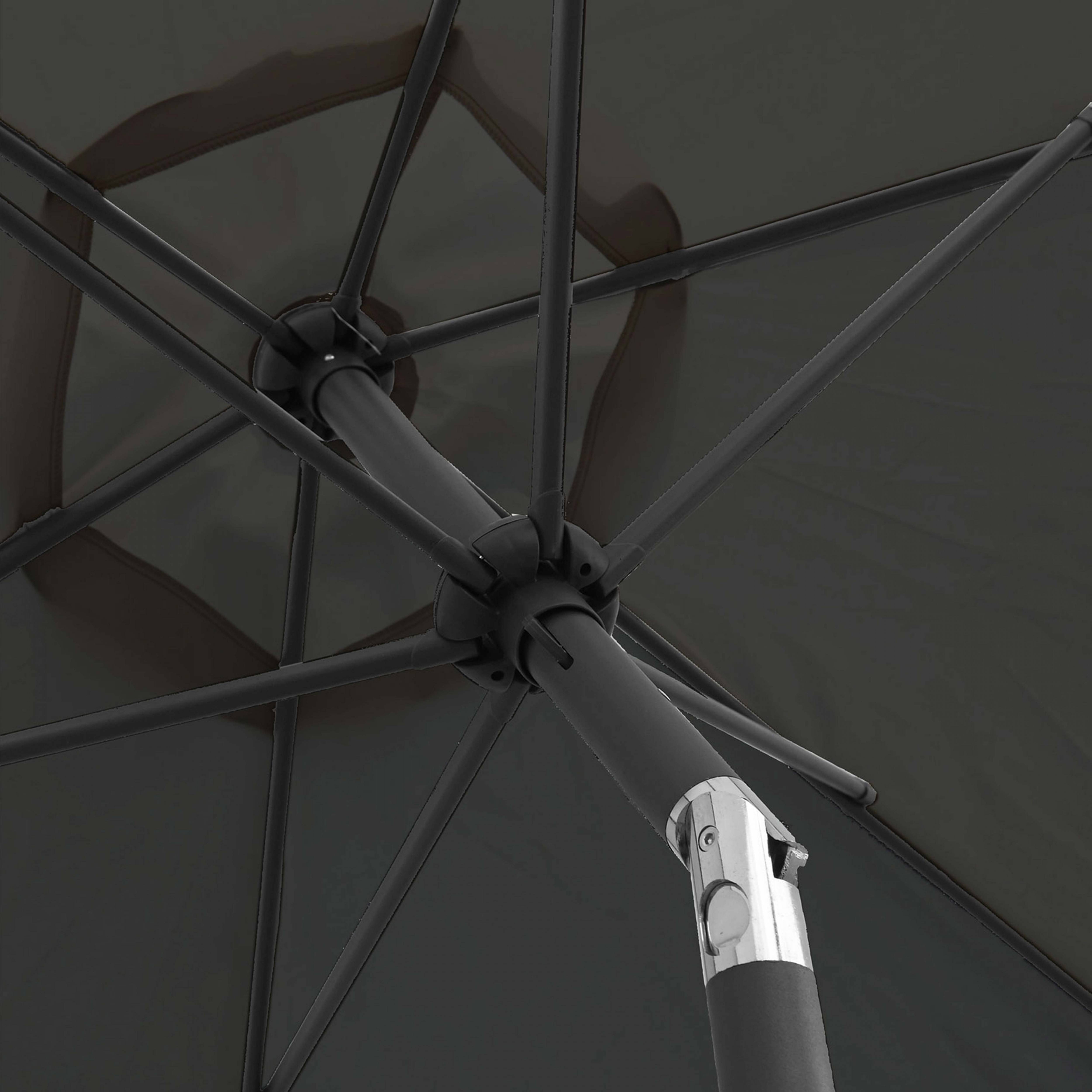 Oviala - Parasol droit inclinable 3m et 4 dalles lestées aluminium gris Matera - Oviala - Image 5