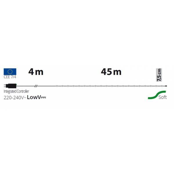 Lotti - Guirlande lumineuse gouttes 45m 600 LED haute luminosité ambré 8 animations câble vert IP44 Lotti - Image 2