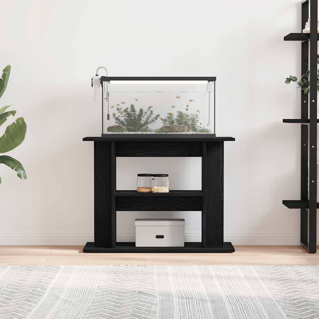 Meuble pour aquarium Chêne Noir avec Étagères de Stockage 80x35x60 cm - ComfortXL Outdoor Living - Image 3