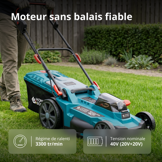 Tondeuse à batterie 40V, lame 43 cm, surface 300 à 500 m² - Könner Söhnen KS 43LM-40V - Image 8
