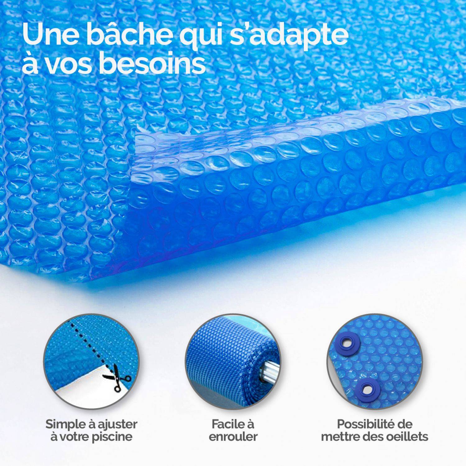 Linxor - Bâche à bulles 2 m x 15 m pour piscine - 300 microns - Bleu - Linxor - Image 4